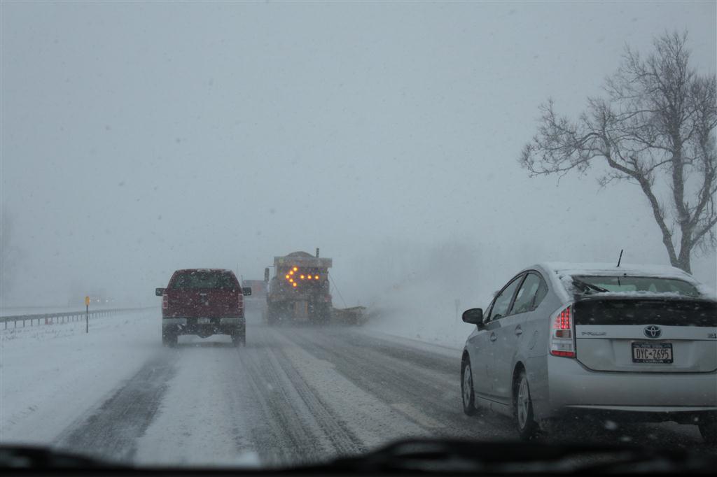 Schneesturm auf dem Highway