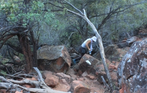 Aufstieg zum Waterberg Plateau in Namibia