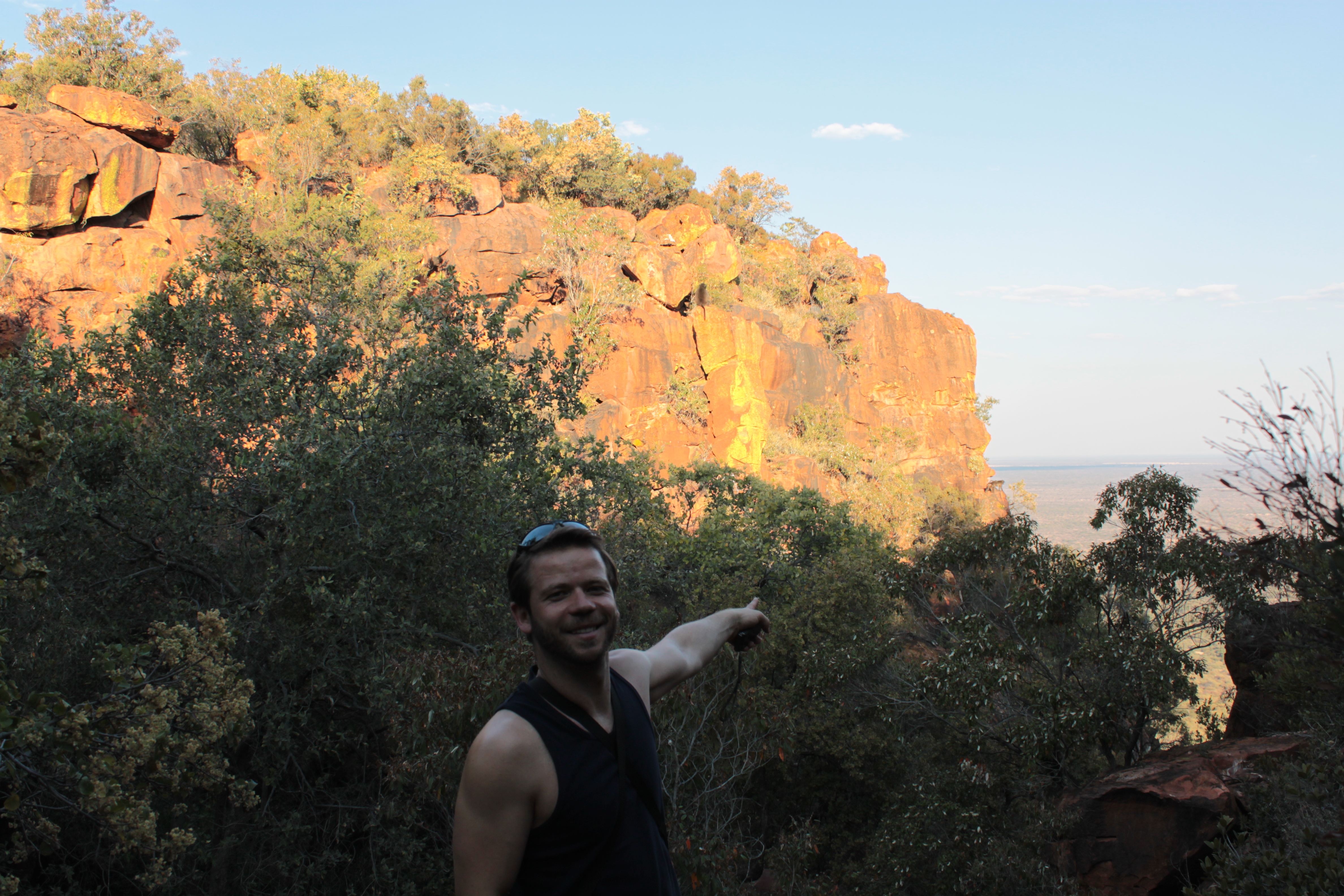 Autor hat einen Affen entdeckt am Waterberg Plateau in Namibia