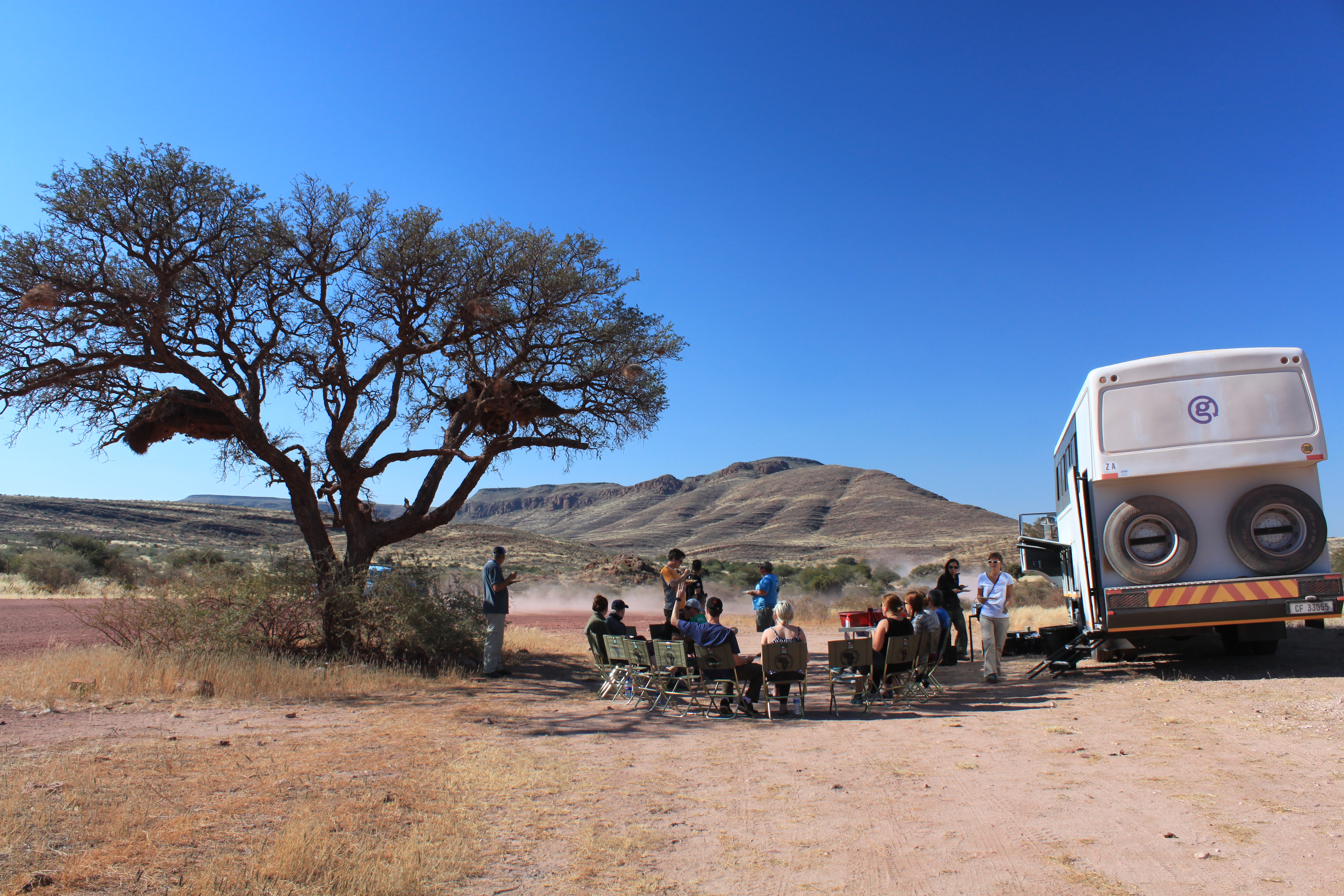 Mittagessen unterwegs in Namibia