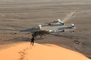 Ausblick von der Dune 45 auf den Parkplatz